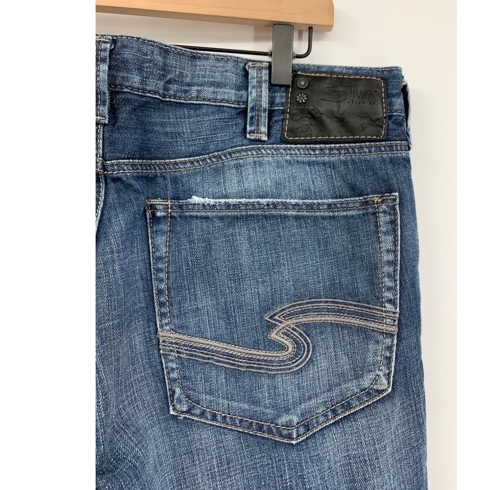 Silver Jeans Mens 36x34 Blue Grayson Easy Fit Straight Leg‎ Faded Denim Pants